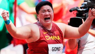 Lijiao Gong celebra su triunfo en Tokio 2020