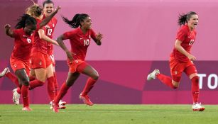 Canadá, en festejo de gol