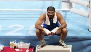 Mourad Aliev en el ring tras su eliminación