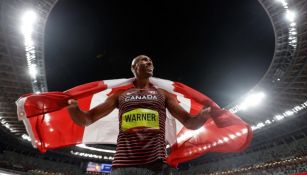 Damian Warner en festejo 