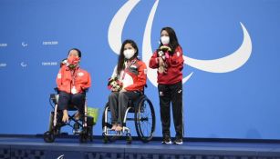 Fabiola Ramírez junto a las demás medallistas de la prueba