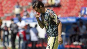 Nicolás Benedetti previo a un partido de América