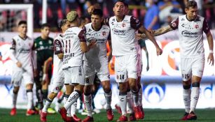 Los jugadores de Xolos festejando el primer gol del partido