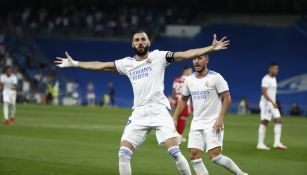 Karim Benzema celebra diana con el Real Madrid frente al Celta Vigo