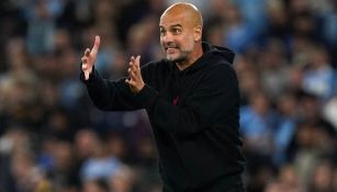 Pep Guardiola en el partido de Champions con el Manchester City