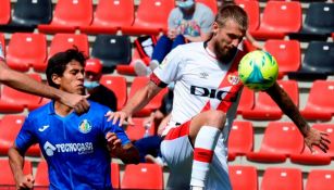 Macías en el duelo entre el Getafe y el Rayo Vallecano