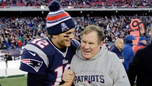 Tom Brady junto a Bill Belichick