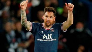 Messi festeja su anotación con el PSG