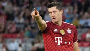 Lewandowski durante un partido con Bayern Munich