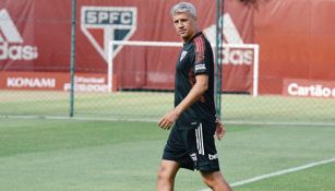 Hernán Crespo durante un entrenamiento del Sao Paulo 