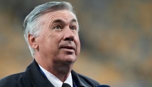 Carlo Ancelotti al final del partido contra el Shakhtar en Champions