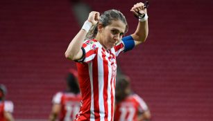 Alicia Cervantes en un partido con las Chivas