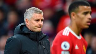 Ole Gunnar Solskjaer reacciona al final del partido entre el United y Liverpool