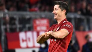 Robert Lewandowski en festejo con el Bayern