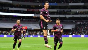 Hirving Lozano tras anotar gol con la Selección Mexicana