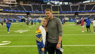 Matthew Stafford junto a su esposa Kelly