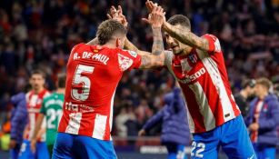 Jugadores del Atlético de Madrid celebrando la victoria sobre Osasuna