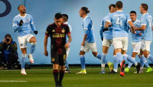 Jugadores del NYCFC en festejo de gol