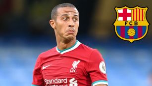 Thiago Alcántara, en acción con Liverpool