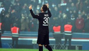 Messi celebrando un gol con el PSG