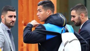 Cristiano Ronaldo resguardado por su seguridad personal