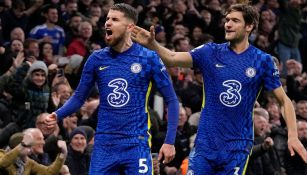 Jorginho festeja su doblete ante el Leeds 