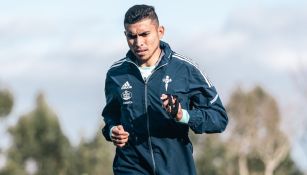 Orbelín Pineda en su primer entrenamiento con Celta de Vigo