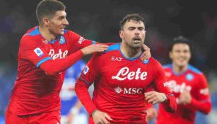 Andrea Petagna celebrando el gol de la victoria