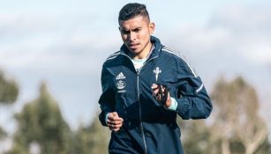 Pineda en un entrenamiento con el Celta