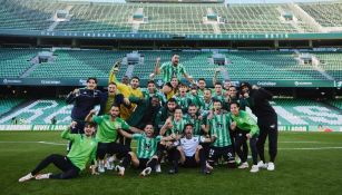 Real Betis celebrando victoria ante Sevilla en la Copa del Rey