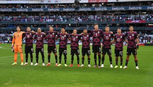 Jugadores de la Selección Mexicana previo a un partido