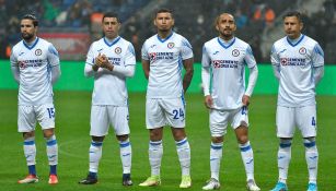 Jugadores de Cruz Azul previo a un partido