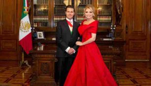 Enrique Peña Nieto y Angelica Rivera en el Palacio Nacional 