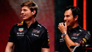 Checo y Verstappen en la presentación del nuevo monoplaza