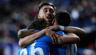 Héctor Herrera celebrando un gol del Atleti 