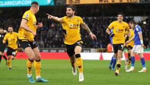 Raúl Neves celebrando anotación contra el Leicester City