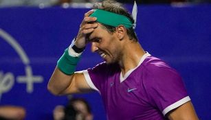 Rafael Nadal reacciona durante partido