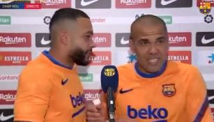 Dani Alves y Memphis Depay en la entrevista