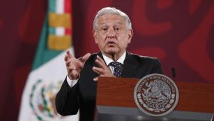 AMLO durante conferencia de prensa en Palacio Nacional