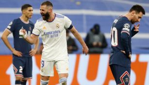 Karim Benzema festejando gol ante el París Saint-Germain