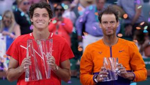 Nadal y Fritz en el recibimiento de sus trofeos de segundo y primer lugar