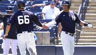 Jugadores de los Yankees en la pretemporada  