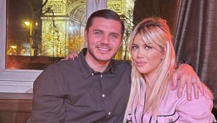 Mauricio Icardi y Wanda Nara en una reunión en Francia