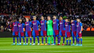 Equipo de Barcelona, previo a un partido 