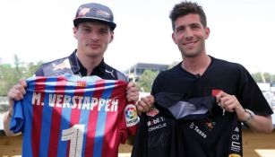 Max Verstappen intercambió playera con Sergi Roberto