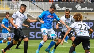 Andrea Petagna en partido con Napoli