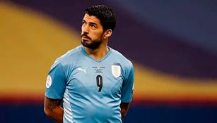 Luis Suárez durante un partido con Uruguay