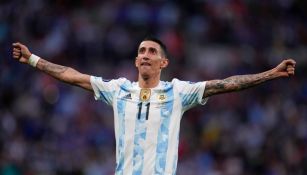 Ángel Di María celebrando gol con la Selección de Argentina