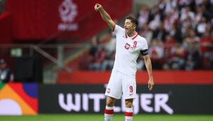 Lewandowski en un partido con Polonia