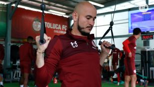 Cocoliso González entrenando con Toluca